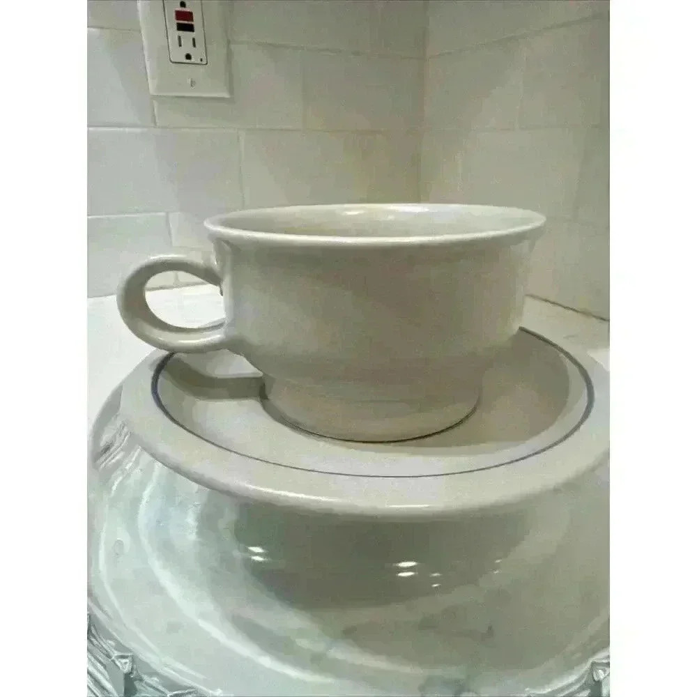 Pfaltzgraff Yorktowne Flat Cup And Saucer Vintage Stoneware - Picture 4 of 12